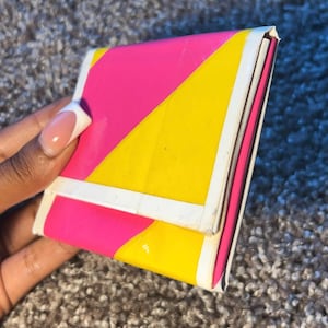 Pink, White, and Yellow Duct Tape Accordion Wallet