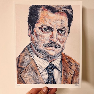 Ron Swanson Art Print