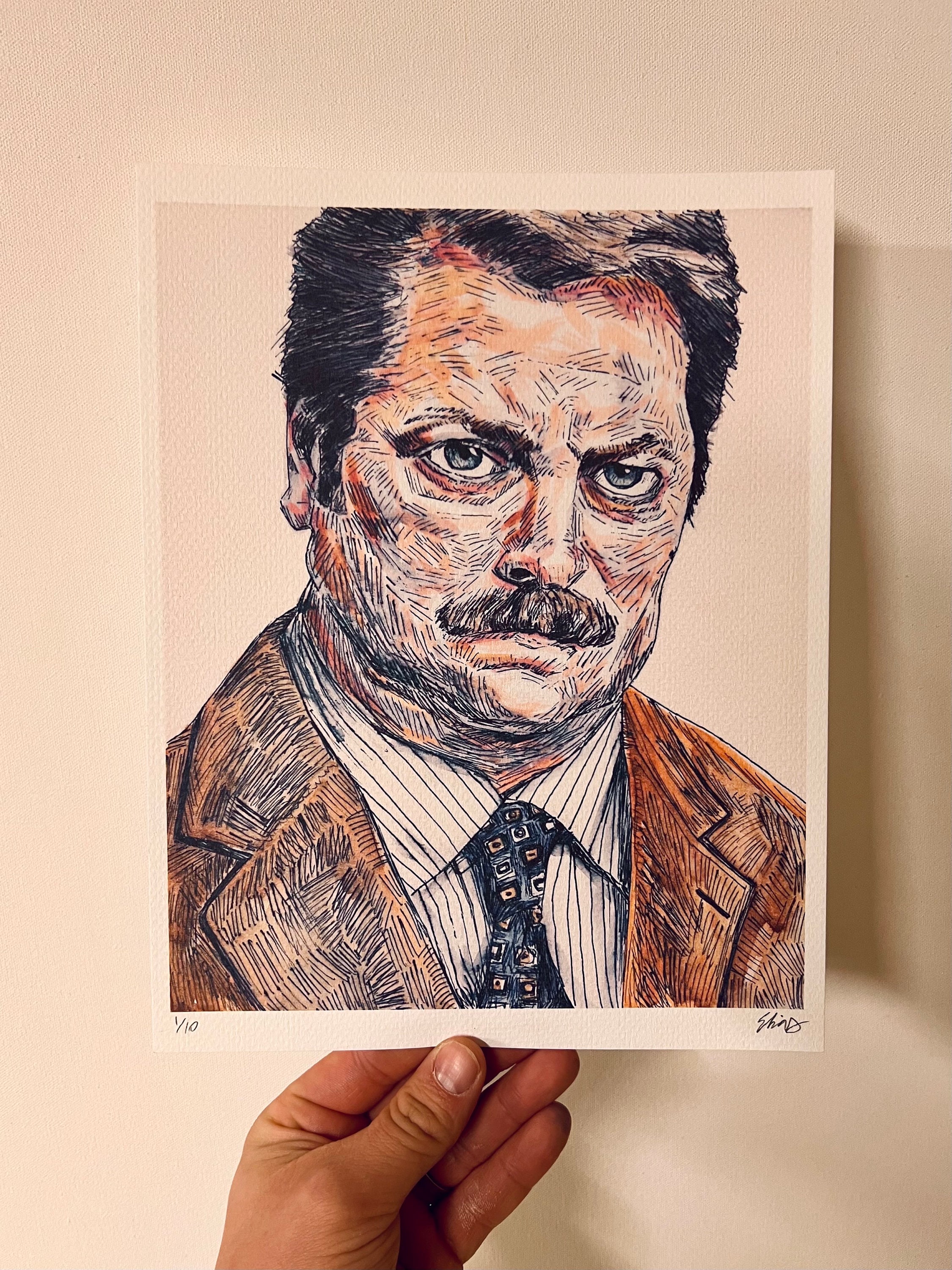 Ron Swanson Art Print