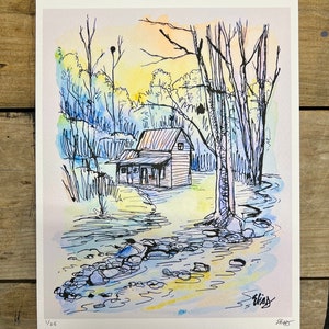 Impressão artística Home By The Creek