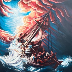 Jesus in the Storm on the Sea of Galilee Art Print