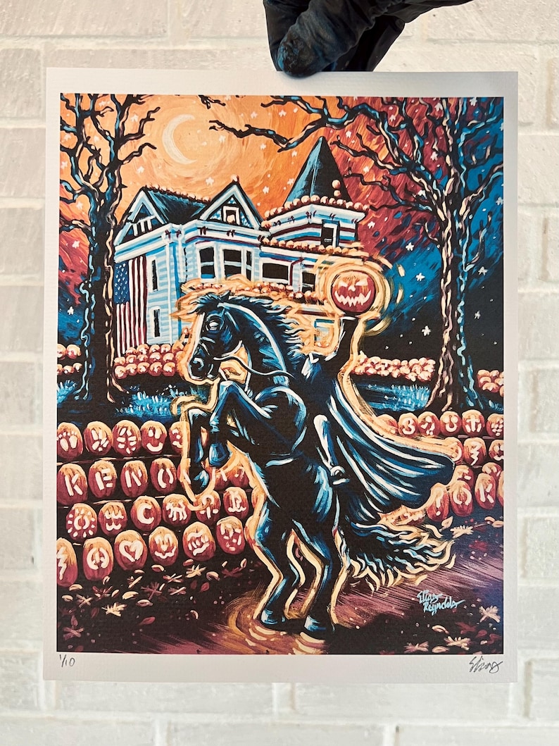 The Headless Horseman at the Kenova Pumpkin House Art Print - Etsy