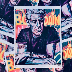 Impressão artística de Anthony Bourdain