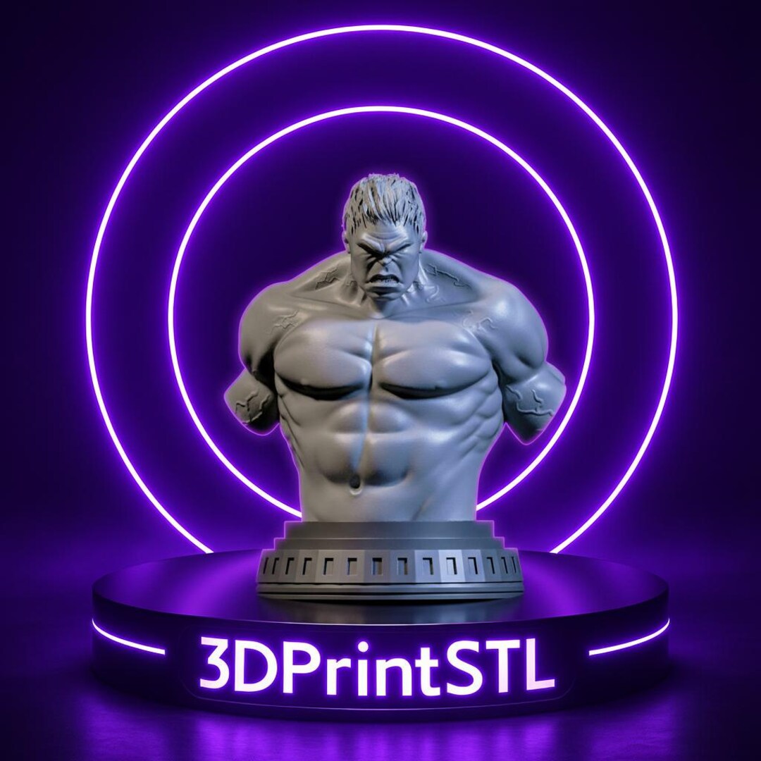 Hulk Bust STL Statue | Marvel 3D Print File | Avengers 3D Printable ...