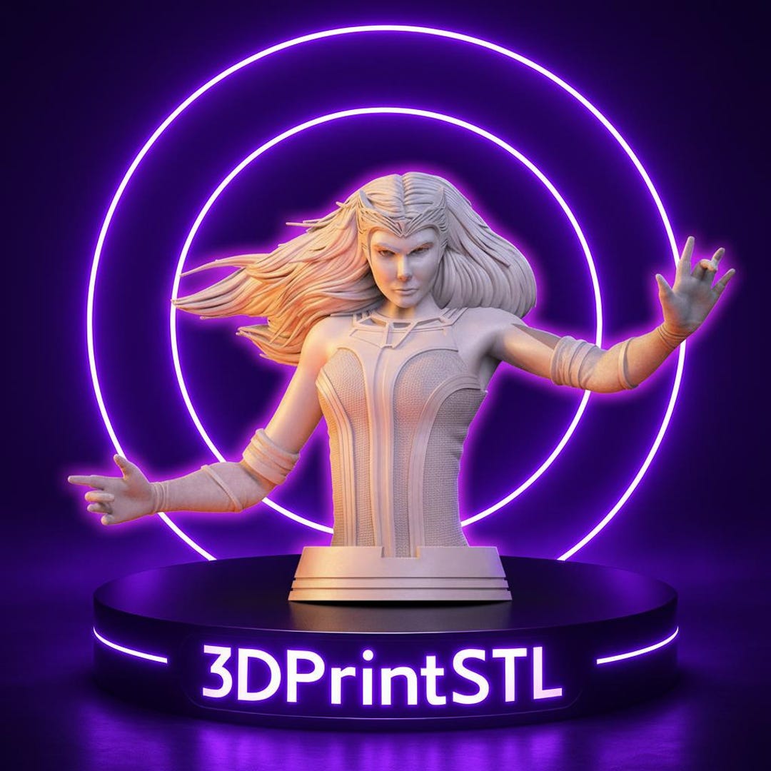 Scarlet Witch Bust STL File | Wanda 3D Printable Statue | Marvel STL ...