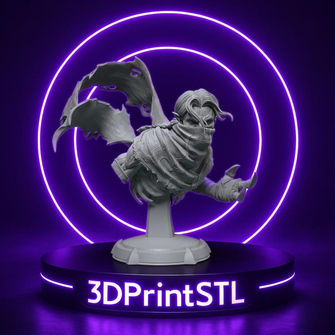 Raziel Bust STL 3D Print File | Soul Reaver 3D Printable Statue ...