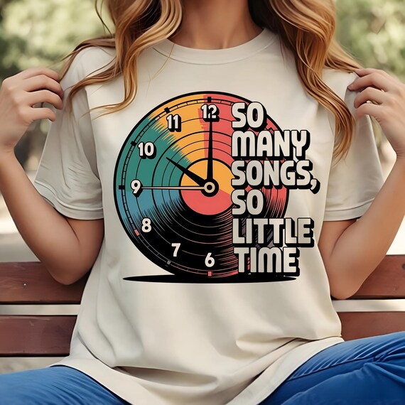 So Many Songs So Little Time Design: Retro Music SVG PNG JPG (Digital Download)
