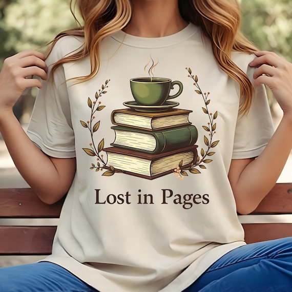 Lost In Pages PNG: Book Lover Sublimation Design (Digital Download)