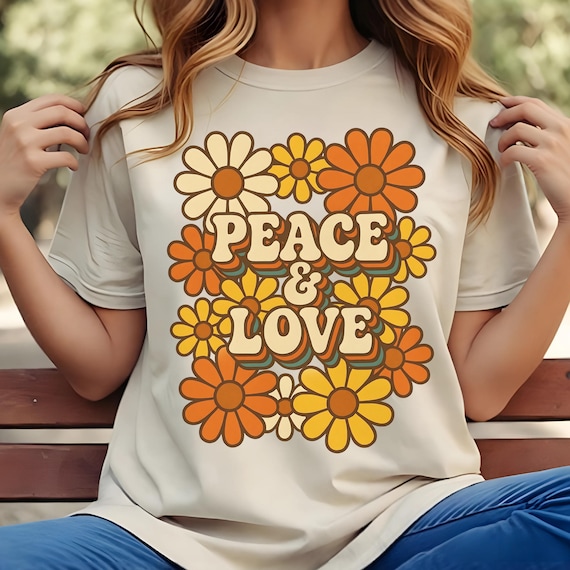 Peace and Love Floral Png, Flowers Png, Peace Png, Inspirational Png, Positive Png, Boho Sublimation Design, T-shirt PNG,SVG,JPG ,Svg Design