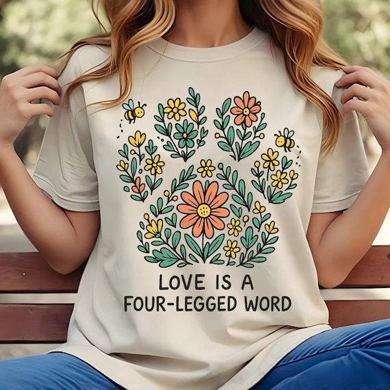 Love Is A Four Legged Word PNG, SVG, JPG, Dog Png, Dog Svg, Dog Mom Png Dtf, Boho Dog Design, Dog Quotes Png, Paw Print Png, Dog Love Design