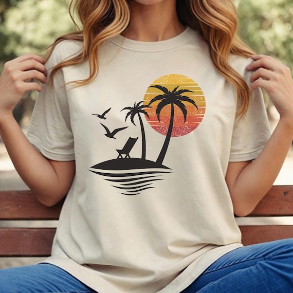 Retro Beach Design: Vintage Summer T-Shirt Graphics (PNG, SVG, JPG)