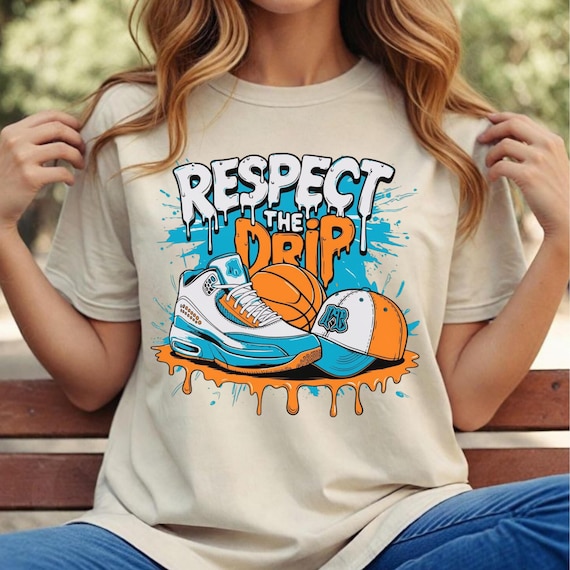 Basketball Design PNG: Respect the Drip, Sporty T-Shirt (Digital Download)