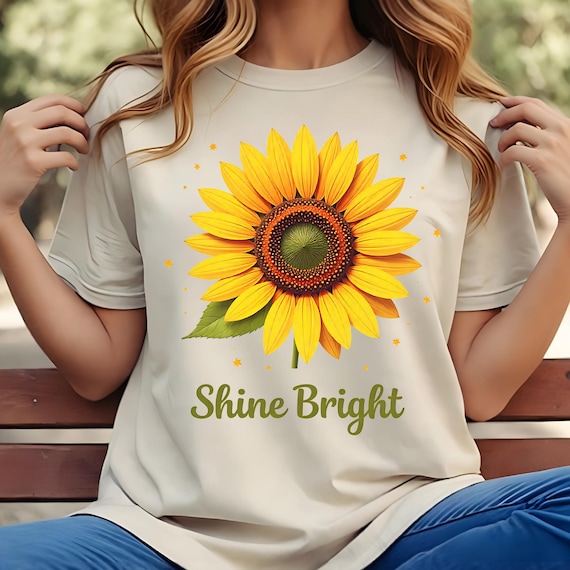 Sunflower PNG: Positive Affirmations, T-Shirt Design (Digital Download)