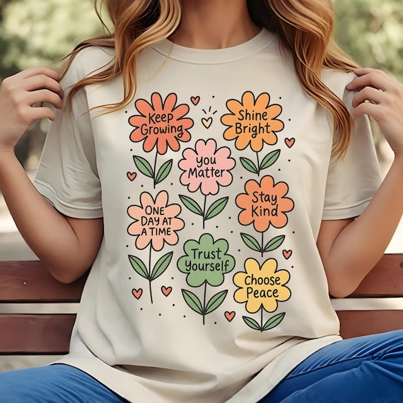 Boho Motivational T shirt Design, Positive Png, Flowers Png, Inspirational Png, Kindness Png, Mental Health Png, T shirt PNG,SVG,JPG Design