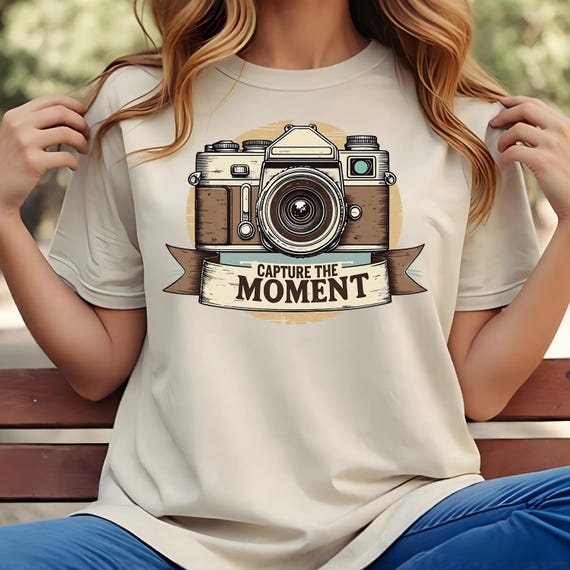 Capture The Moment PNG: Retro Sublimation Design (Instant Download)