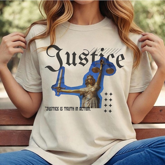 Justice T-Shirt Design: Motivational PNG SVG JPG (Digital Download