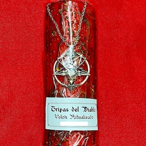 Ritualized Candle with Amulet - Devil&#39;s Guts - Spell Witches Witchcrafts