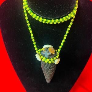 Orula Horn Necklace with charge for protection - Santeria Ifa Yoruba