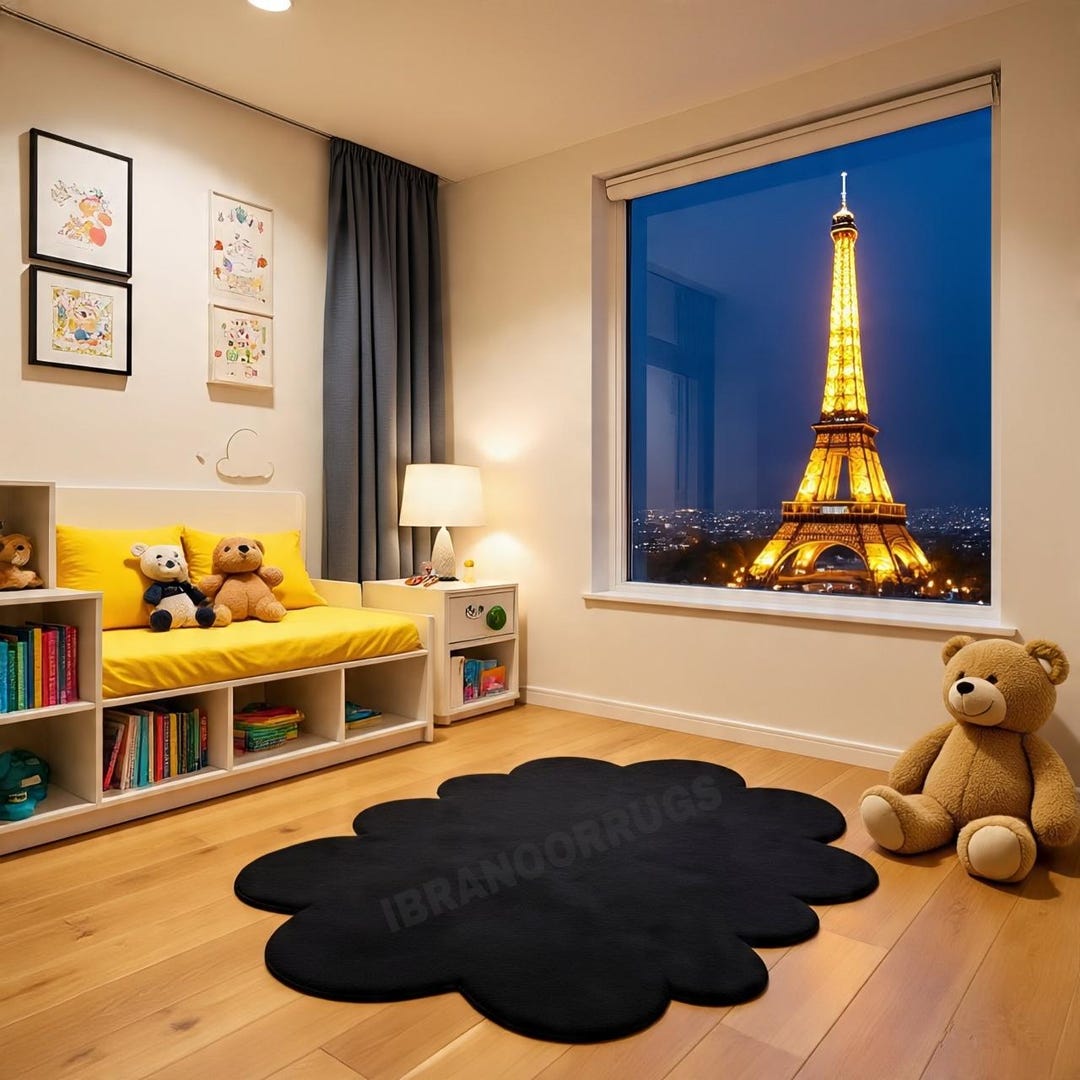 Raincloud Rug Hand-tufted Cloud Rug Black Cloud Shaped - Etsy
