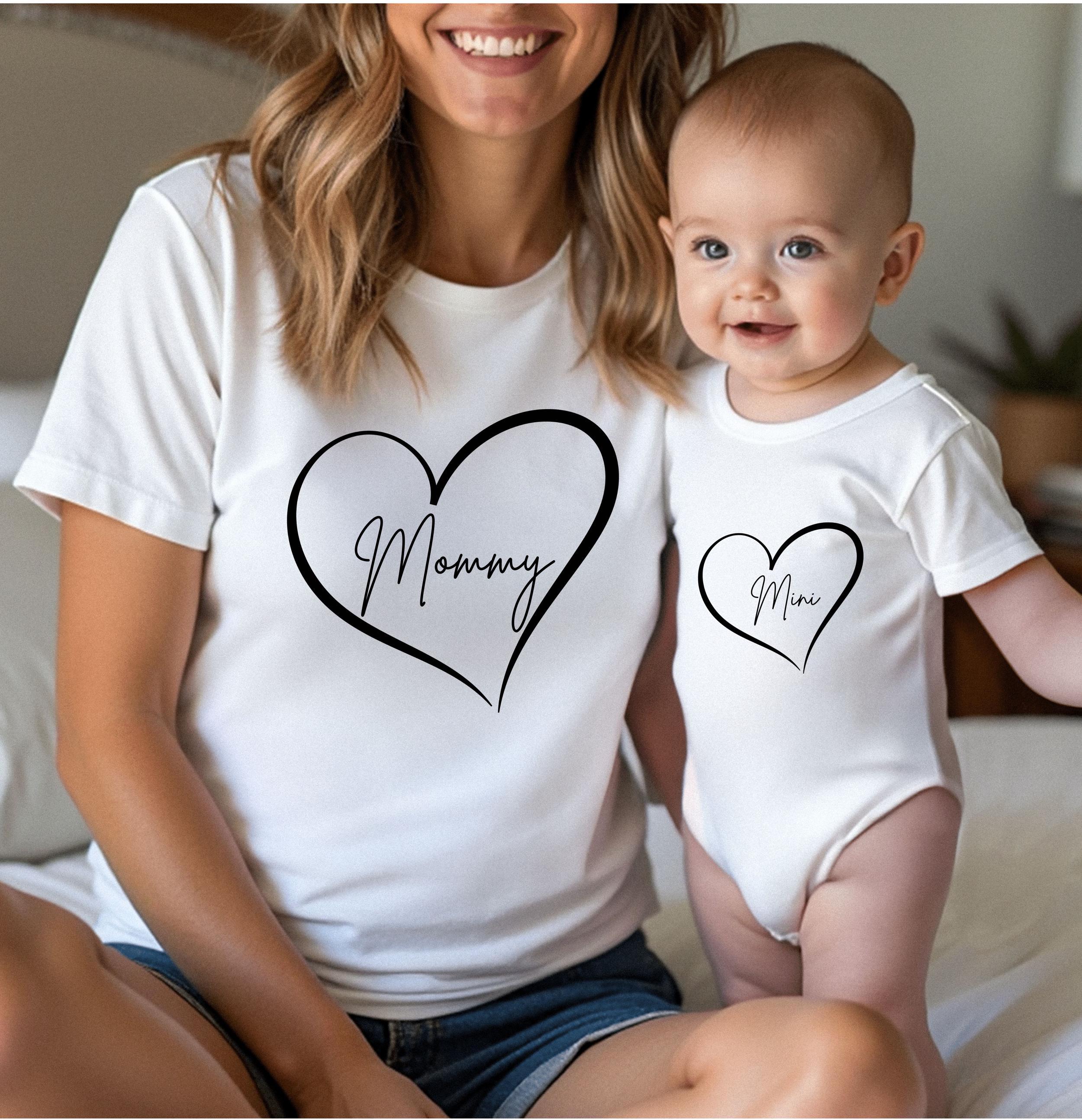 Matching Family Shirts, Mommy Daddy & Mini, Heart Design, Toddler and Baby Sizes, Family Outfit for Photos or Gifts, Gift Idea, Heart Design