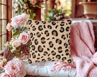 Leopard Print Pillow Cover: Chic Cheetah Cushion, Double-Sided