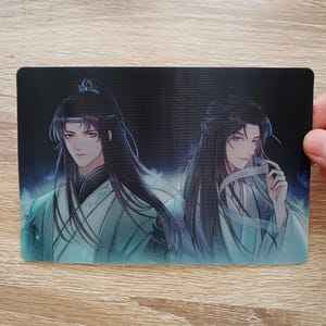 Carte lenticulaire Erha Shi Mei, carte de collection Shizun Le Husky et son chat blanc