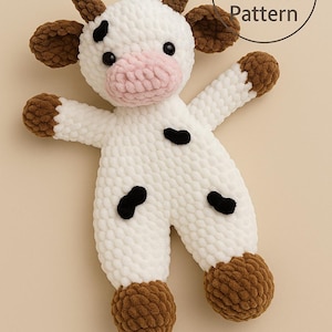 Cow Lovey Crochet Pattern – Amigurumi Snuggler Plush Toy PDF Tutorial