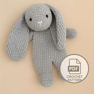 Bunny Lovey Crochet Pattern – Amigurumi Rabbit Snuggler Toy PDF Tutorial