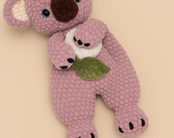 Koala Lovey Crochet Pattern – Amigurumi Baby Snuggler Toy PDF Tutorial
