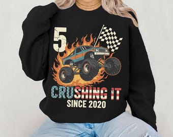 Crushing It Since 2020 Shirt and Tshirt Monster Truck Birthday Tee Offroad Truck Lovers Tee For Boys Kids Racing Fans And Drivers