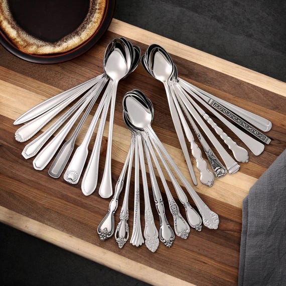 Mismatched Vintage Stainless Iced Tea Spoons - Tall Drink Spoons, Cocktail Stir Spoons, Long Handled Spoons - Choose Lot or Surprise Me