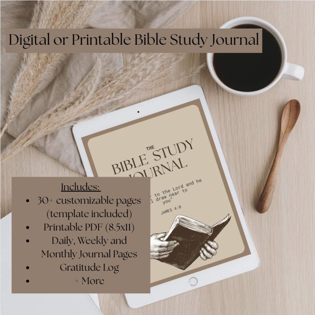 Digital Bible Study Journal | Printable And/or Editable Digital ...