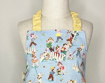 Reversible Child's Apron: Montessori Chef Apron with Pocket