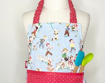 Child’s reversible apron. Montessori apron. Play kitchen apron