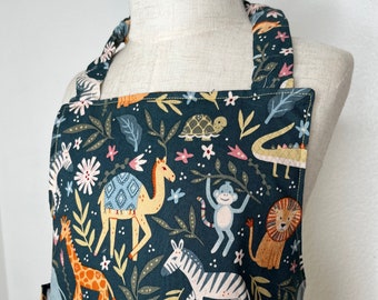 Child's Reversible Apron: Animal Print Montessori Apron
