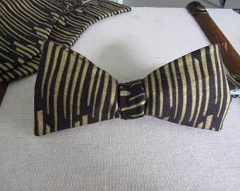 Black & Gold Self Tie Bow Tie, Adjustable Bow Tie, Man teacher's gift, Gold striped bow tie, Formal bow tie, UCF bow tie