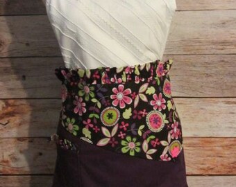 Hostess apron, Teacher apron, vendor apron, shop apron, craft apron, half apron