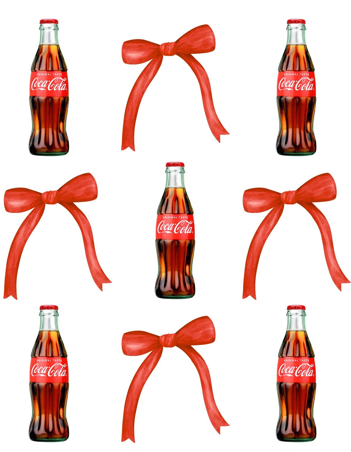 Retro Coca-cola Bottle & Bow Digital Design | Vintage-inspired ...