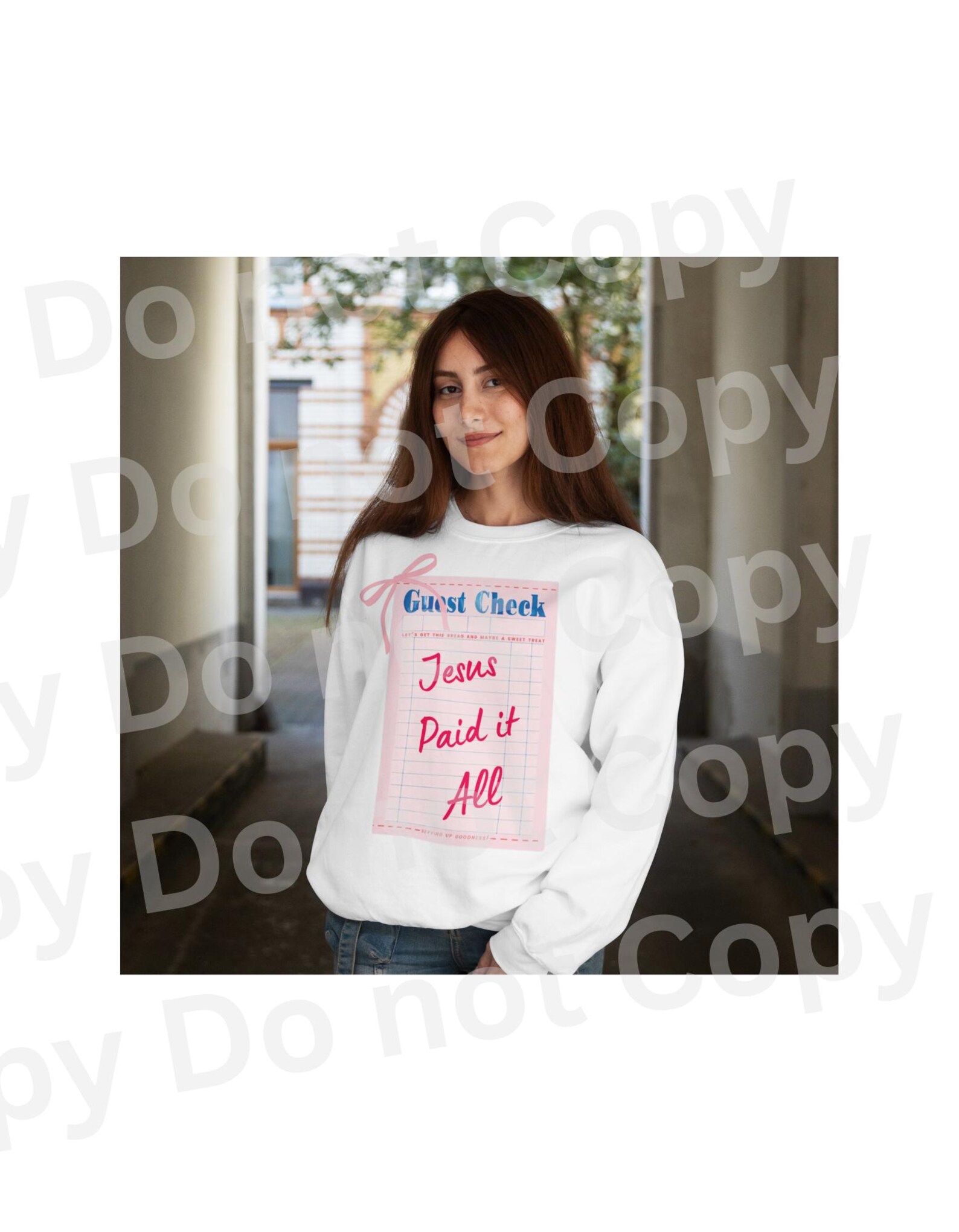 Jesus Paid It All Guest Check Digital Design | Retro Pink PNG ...