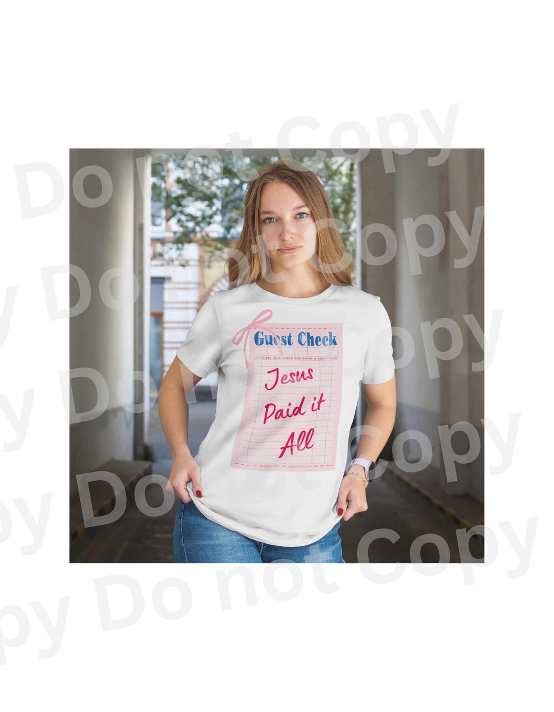 Jesus Paid It All Guest Check Digital Design | Retro Pink PNG ...