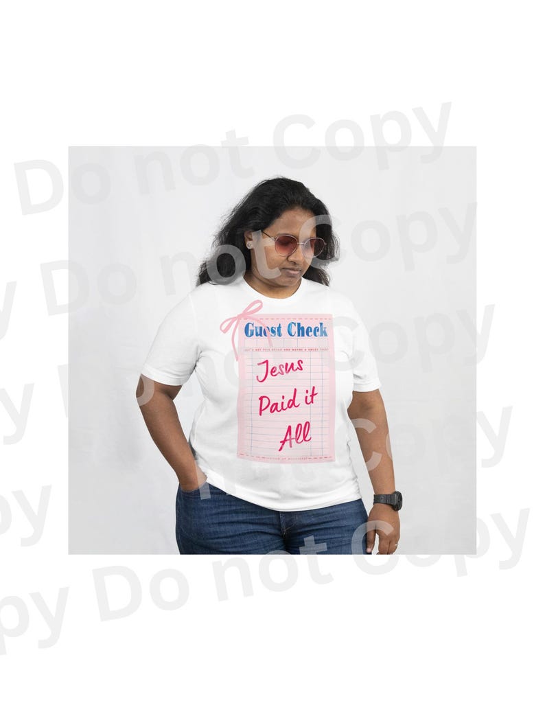Jesus Paid It All Guest Check Digital Design | Retro Pink PNG ...