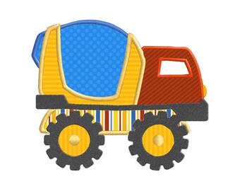 Diseños de bordado a máquina de apliques individuales para vehículos de construcción de hormigoneras