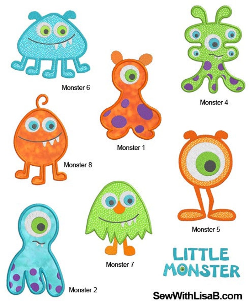 Monster applique machine embroidery designs  etsy Monster applique machine embroidery designs  etsy