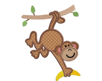 Monkey 2 Wild Jungle Animal APPLIQUE Machine Embroidery Designs