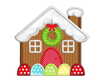 Christmas Gingerbread House Individual APPLIQUE Machine Embroidery Designs