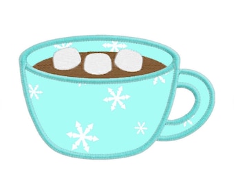 Hot Chocolate with Marshmallows Individual APPLIQUE Machine Embroidery Designs Baby, Toddler, Boy, Girl, Teen, Women, Home, Nursery Decor