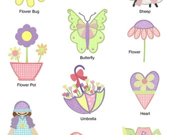 Pretty Spring APPLIQUE Machine Embroidery Designs