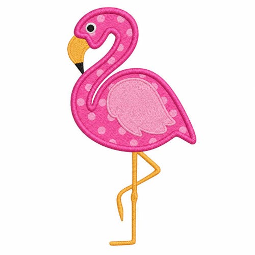 Summer Tropical Flamingo Bird APPLIQUE Machine Embroidery Digital Design
