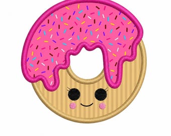 Donut Smile Kawaii Individual APPLIQUE Machine Embroidery Digital Designs Baby, Toddler, Girl, Teen Women, Home Decor