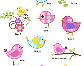 Birds APPLIQUE Machine Embroidery Designs